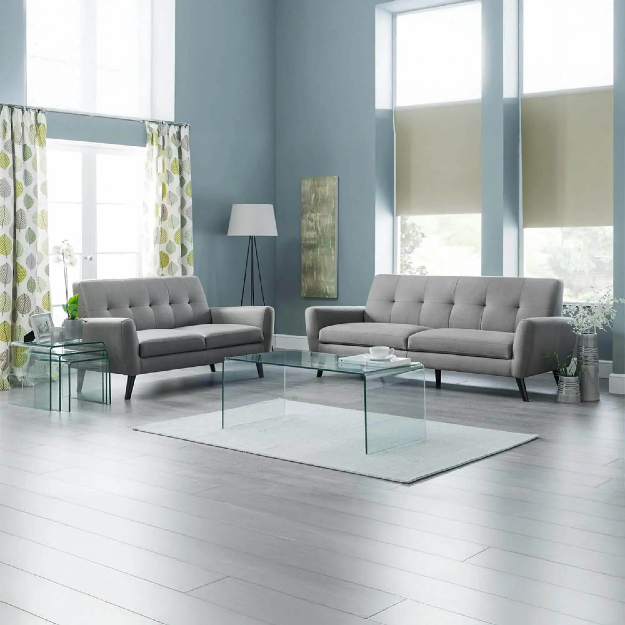 Monza 2-Seater Sofa - Grey, Linen