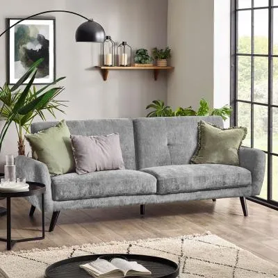 Monza 3-Seater Click-Clack Sofa Bed - Grey, Fabric image