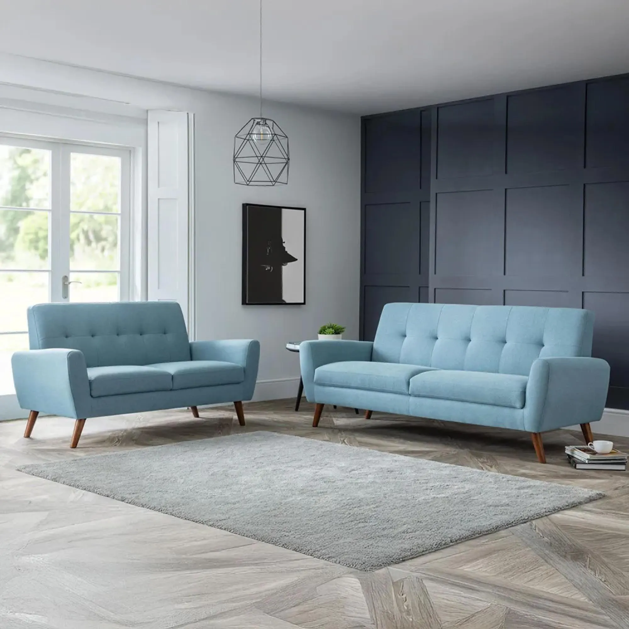 Monza 3-Seater Sofa - Blue, Fabric