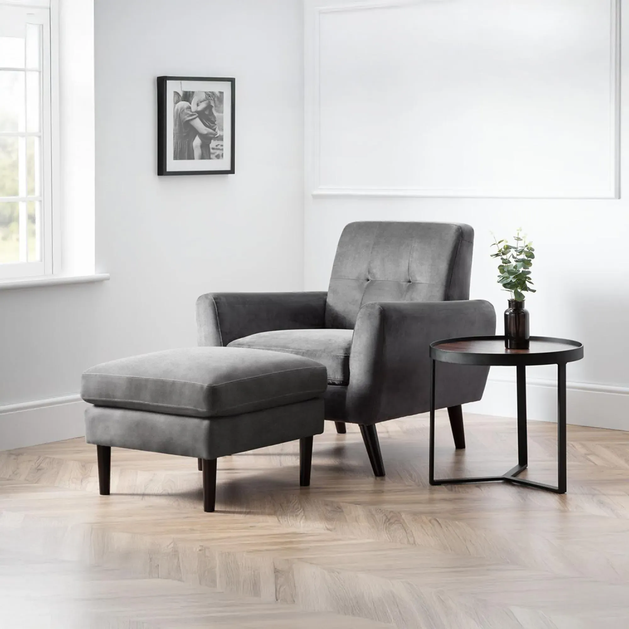 Monza Armchair - Grey, Fabric