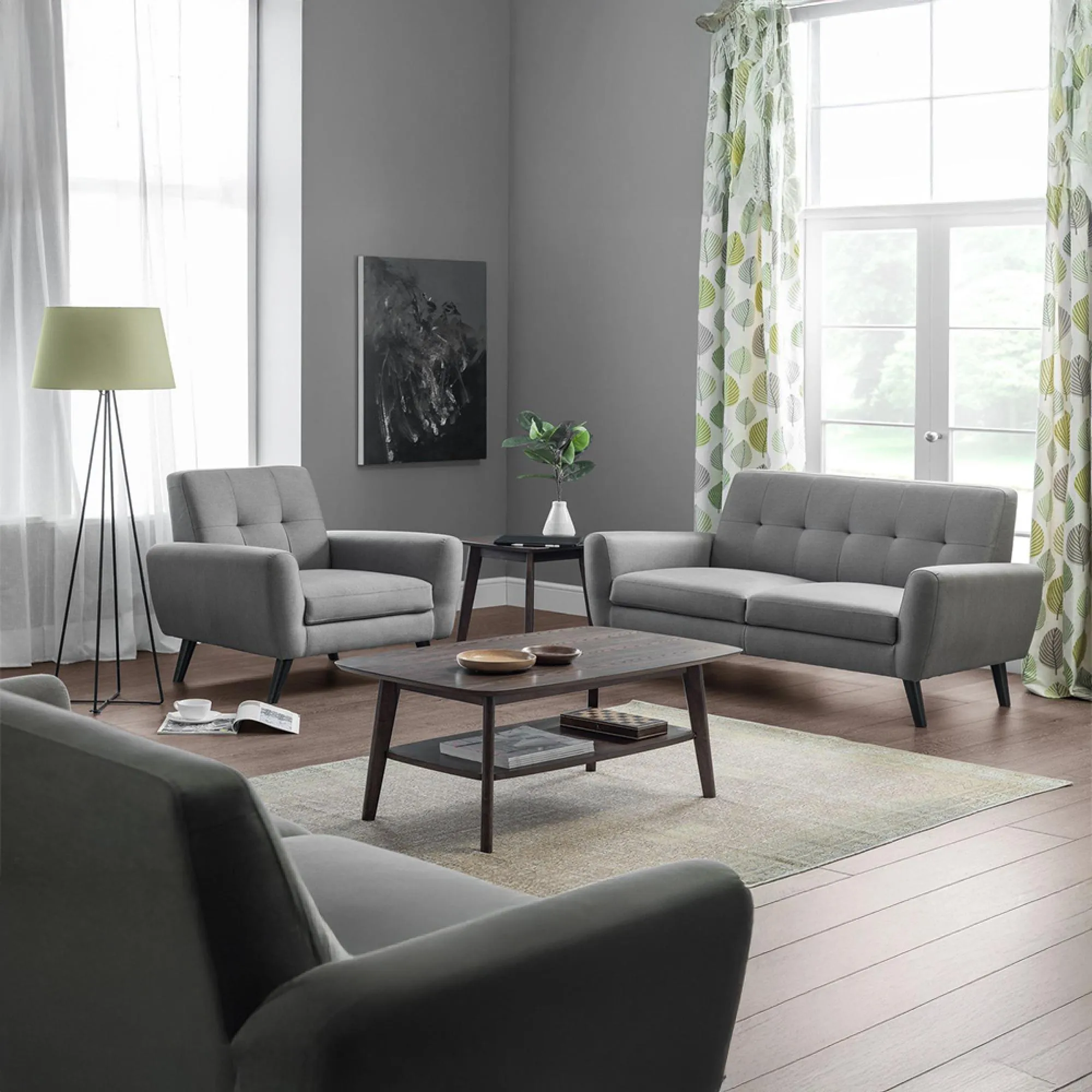 Monza Armchair - Grey, Linen