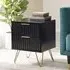 Murano Ribbed 2 Drawer Bedside Cabinet - Black