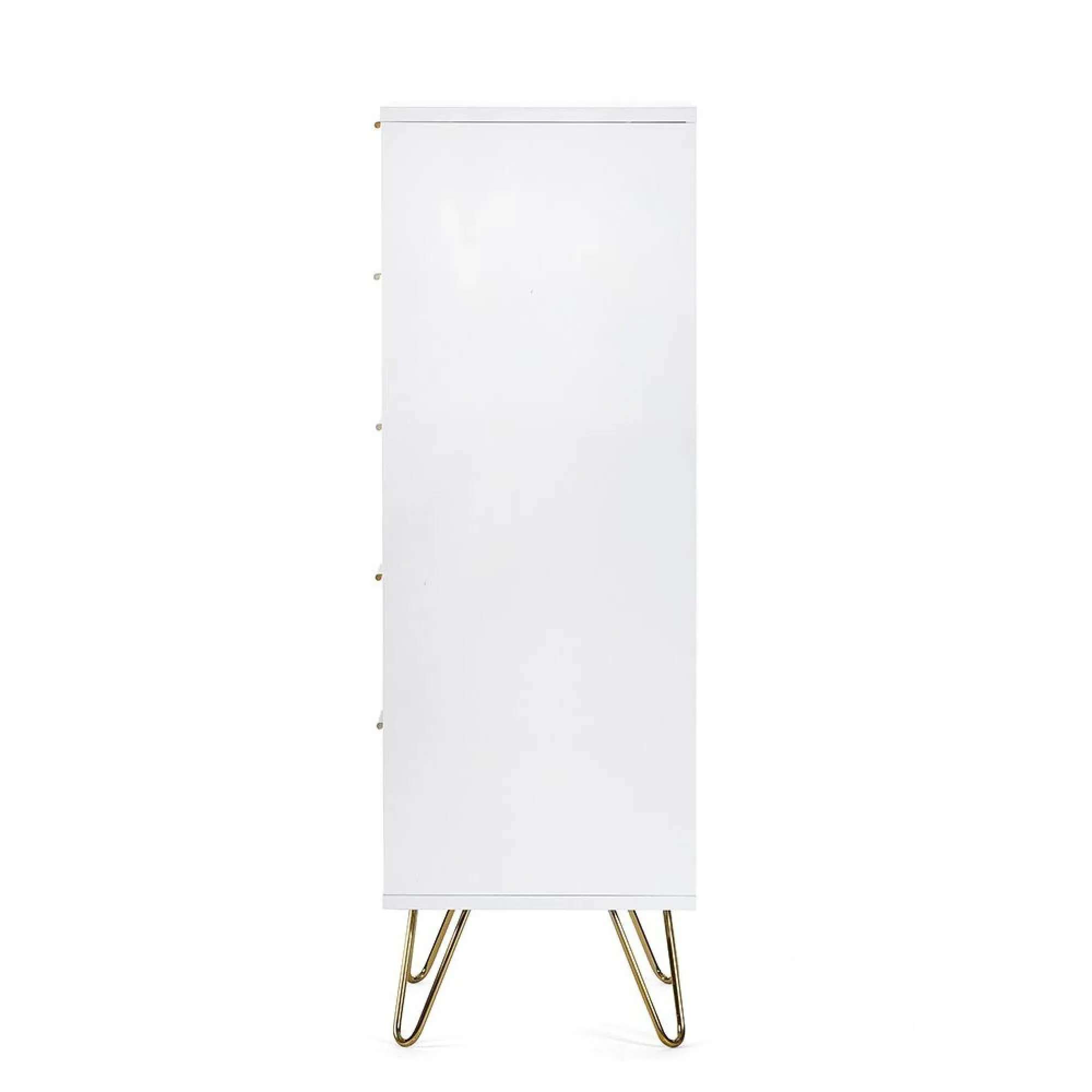 Murano Ribbed 5 Drawer Narrow Chest - White