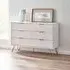 Murano Ribbed 6 Drawer Wide Chest - White