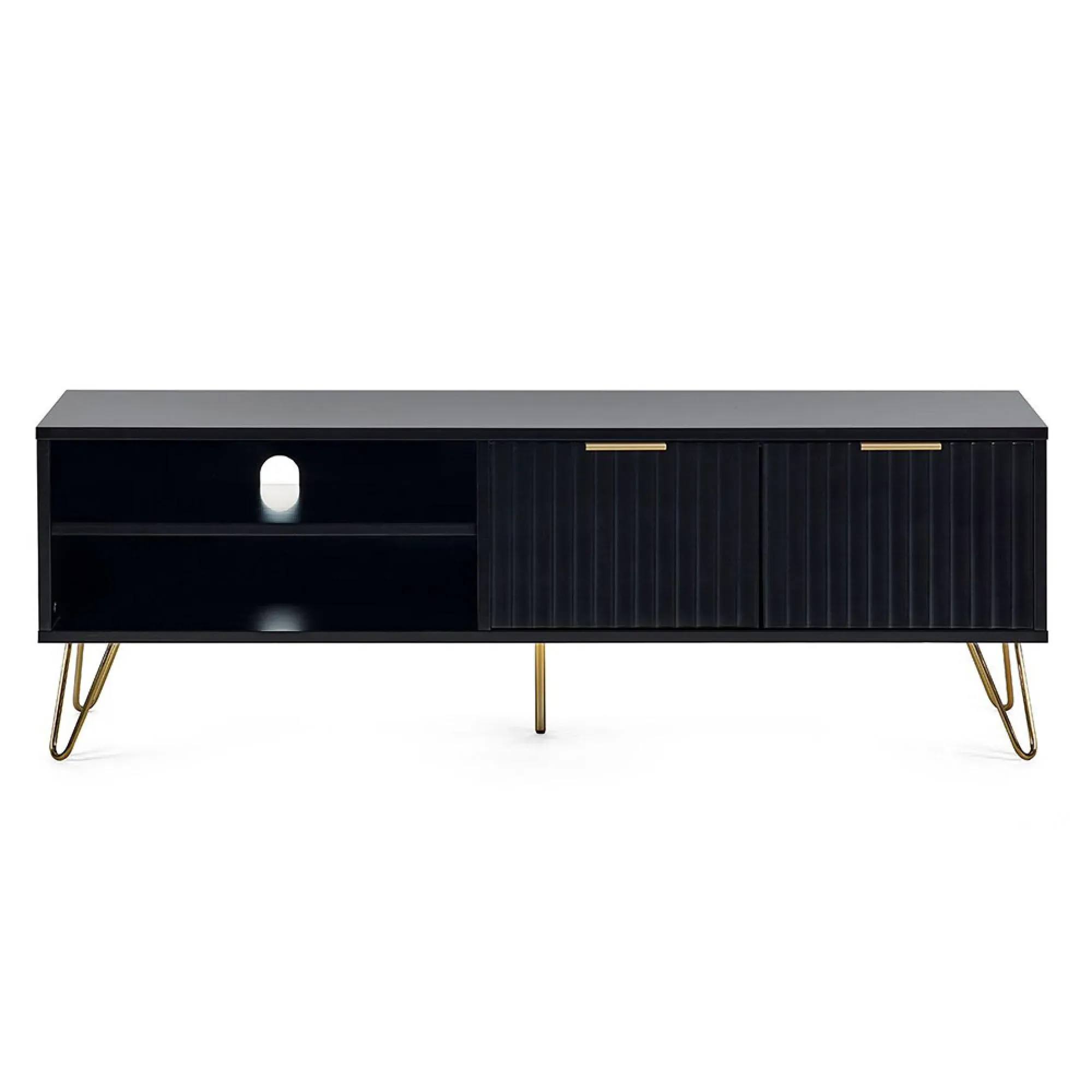 Murano Ribbed TV Unit - Black
