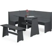 Newport 4-Seater Corner Dining Set - Dark Grey