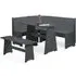Newport 4-Seater Corner Dining Set - Dark Grey