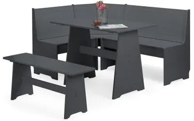 Newport 4-Seater Corner Dining Set - Dark Grey image