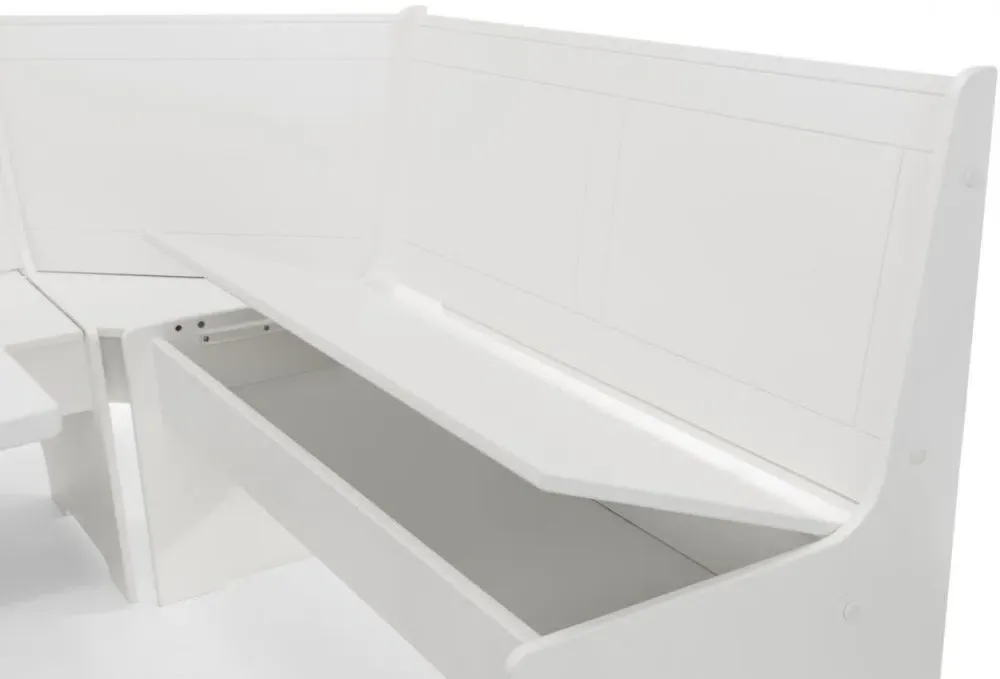 Newport 4-Seater Corner Dining Set - White