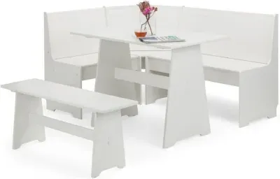 Newport 4-Seater Corner Dining Set - White