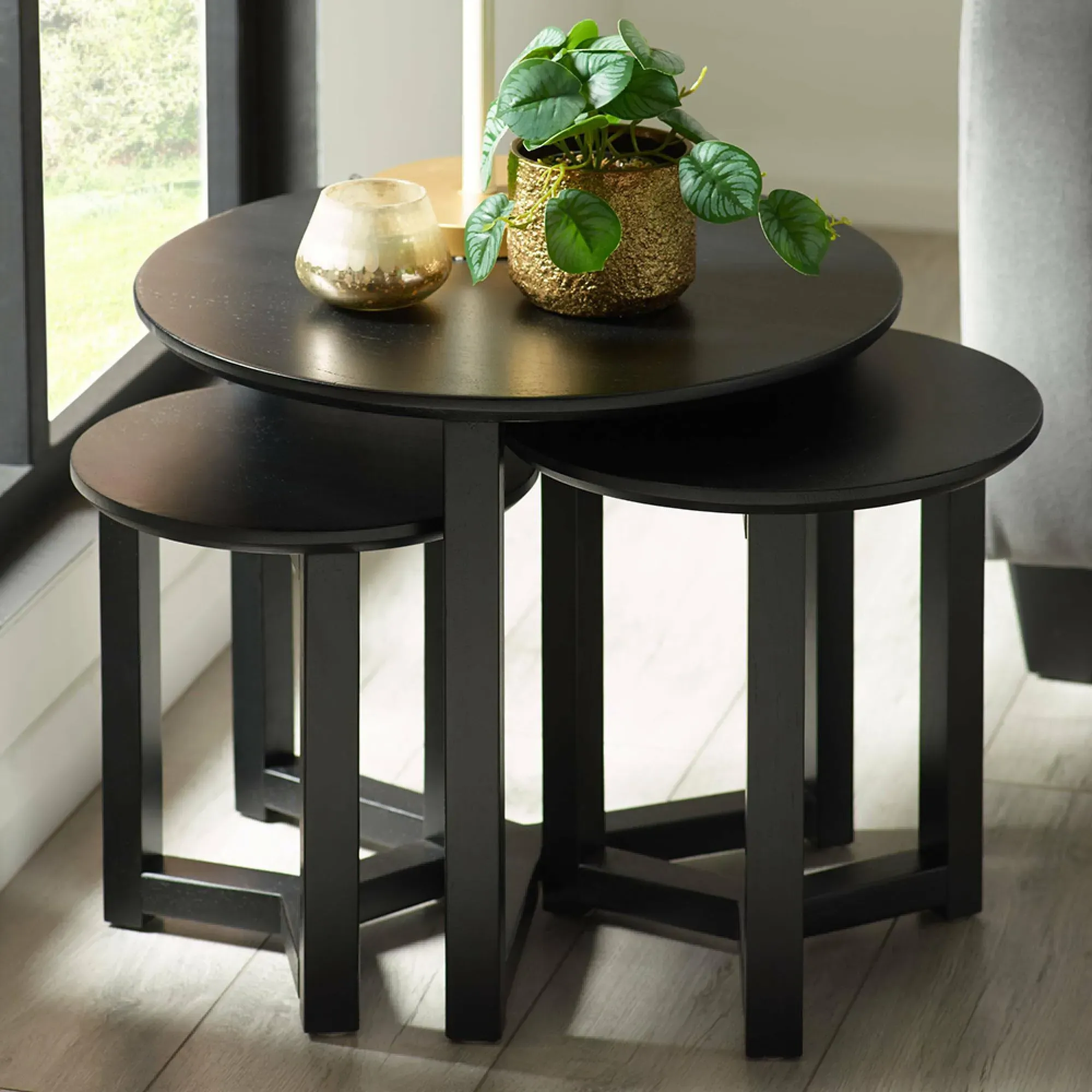 Nidri Nest of 3 Tables - Black