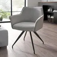 Noah Dining Chair Set of 2 - Ivory, Faux Leather