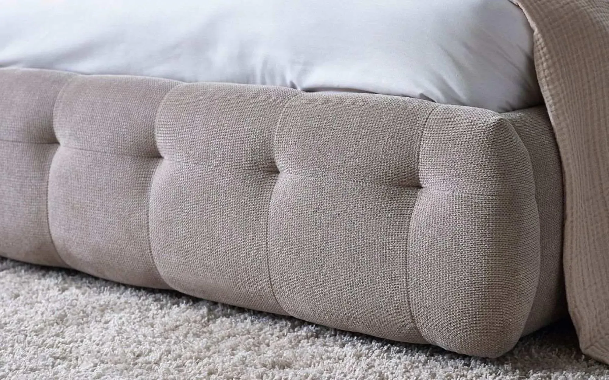 Odette Fabric Bed - Taupe