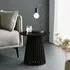 Ollie Round Lamp Table with Slatted Base - Black