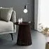 Ollie Round Lamp Table with Slatted Base - Dark Oak