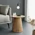 Ollie Round Lamp Table with Slatted Base - Natural Oak