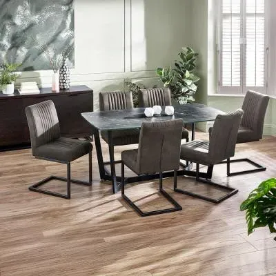 Olympus 6-Seater Dining Table - Black Marble Effect image