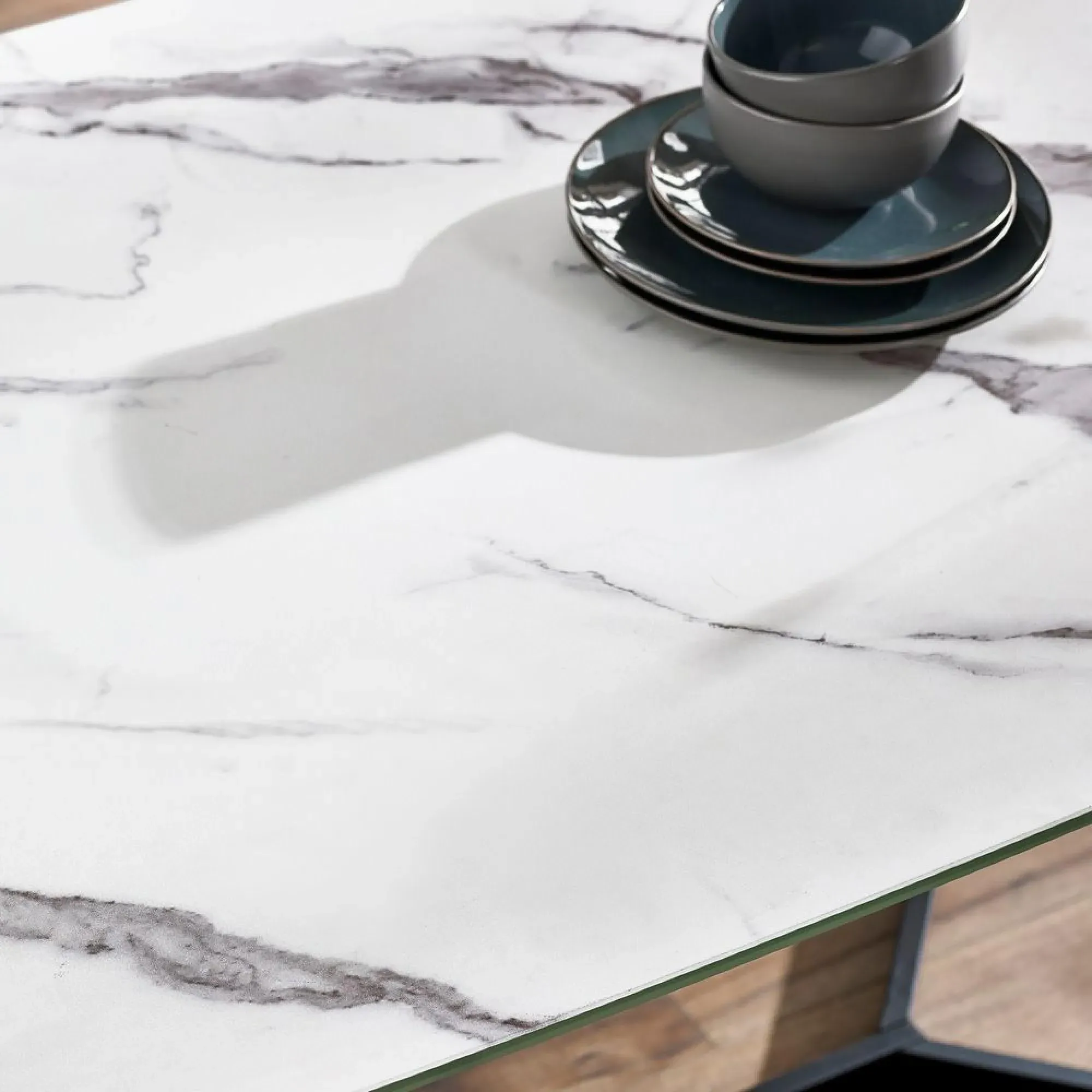 Olympus 6-Seater Dining Table - White Marble Effect