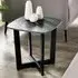 Olympus Lamp Table - Black, Marble Effect Glass