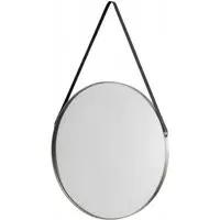 Opera Round Hanging Mirror - Antique Silver