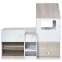 Orpheus Midsleeper Bed - White, Wood Effect