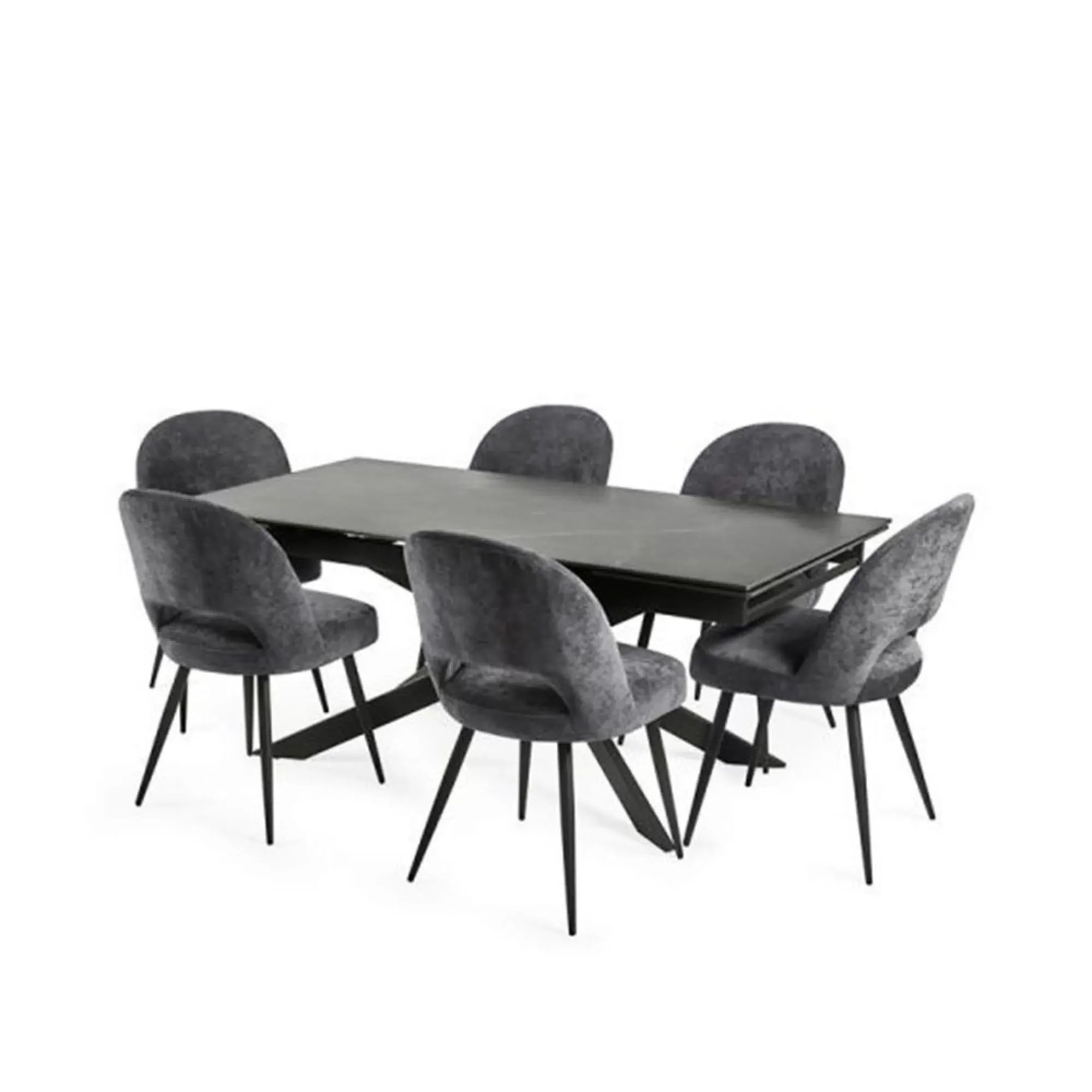 Osaka Extendable Dining Table - Black, Ceramic