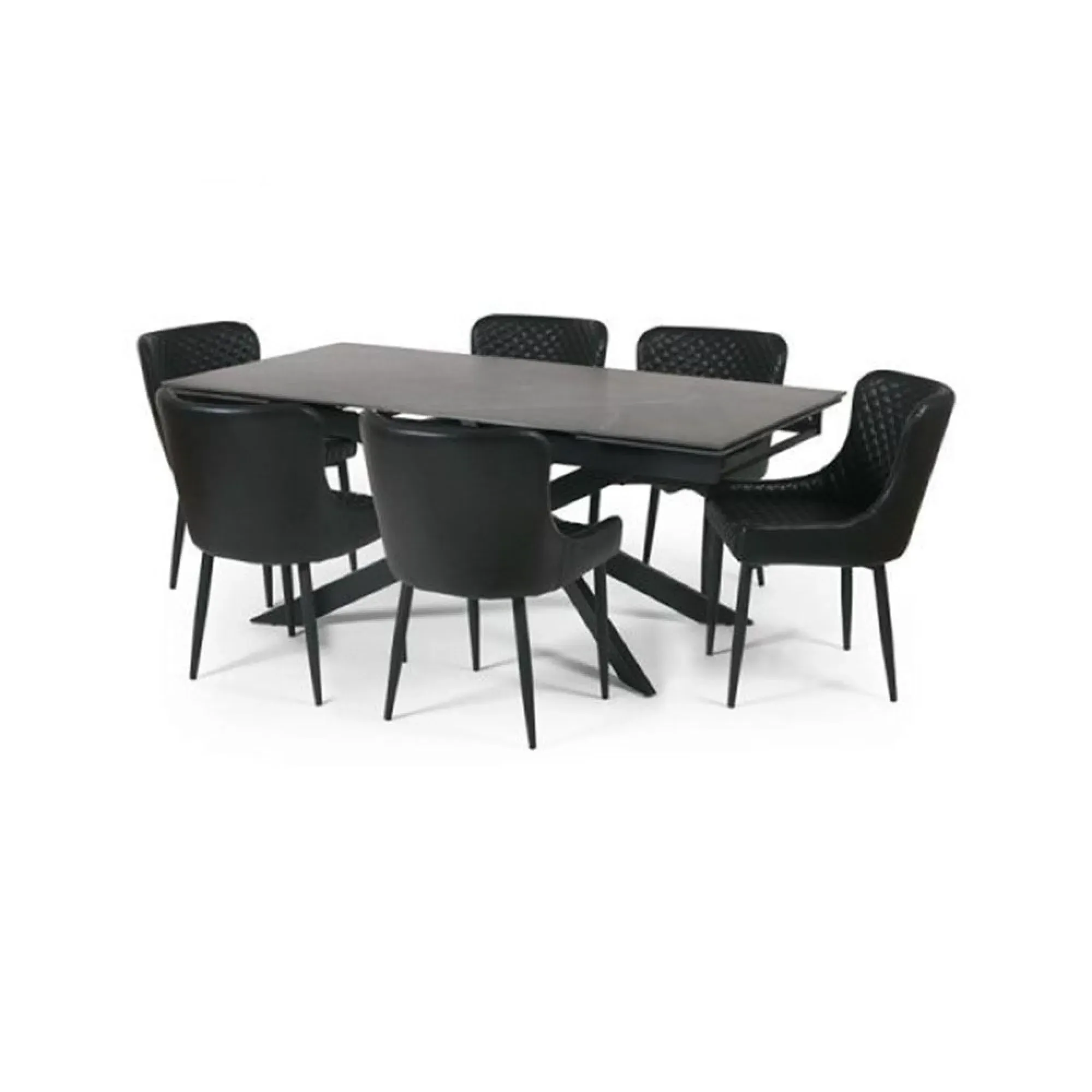 Osaka Extendable Dining Table - Black, Ceramic