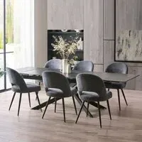Osaka Extendable Dining Table - Black, Ceramic
