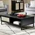 Padstow 120cm Coffee Table with Storage - Black, Rattan