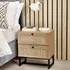 Padstow 2 Drawer Bedside Cabinet - Oak, Rattan