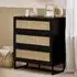 Padstow 3 Drawer Small Chest - Black, Rattan