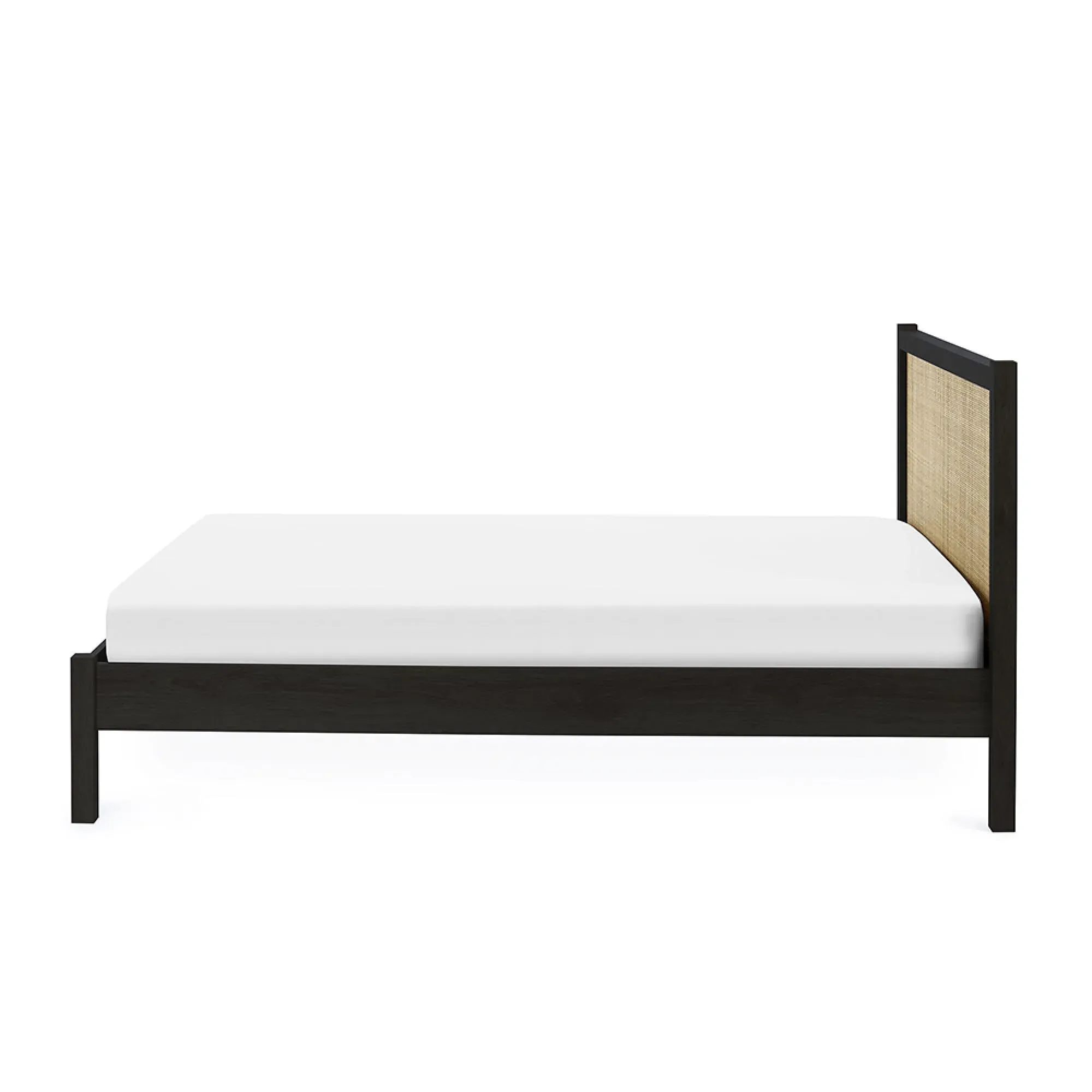 Padstow Bed Frame - Black, Rattan