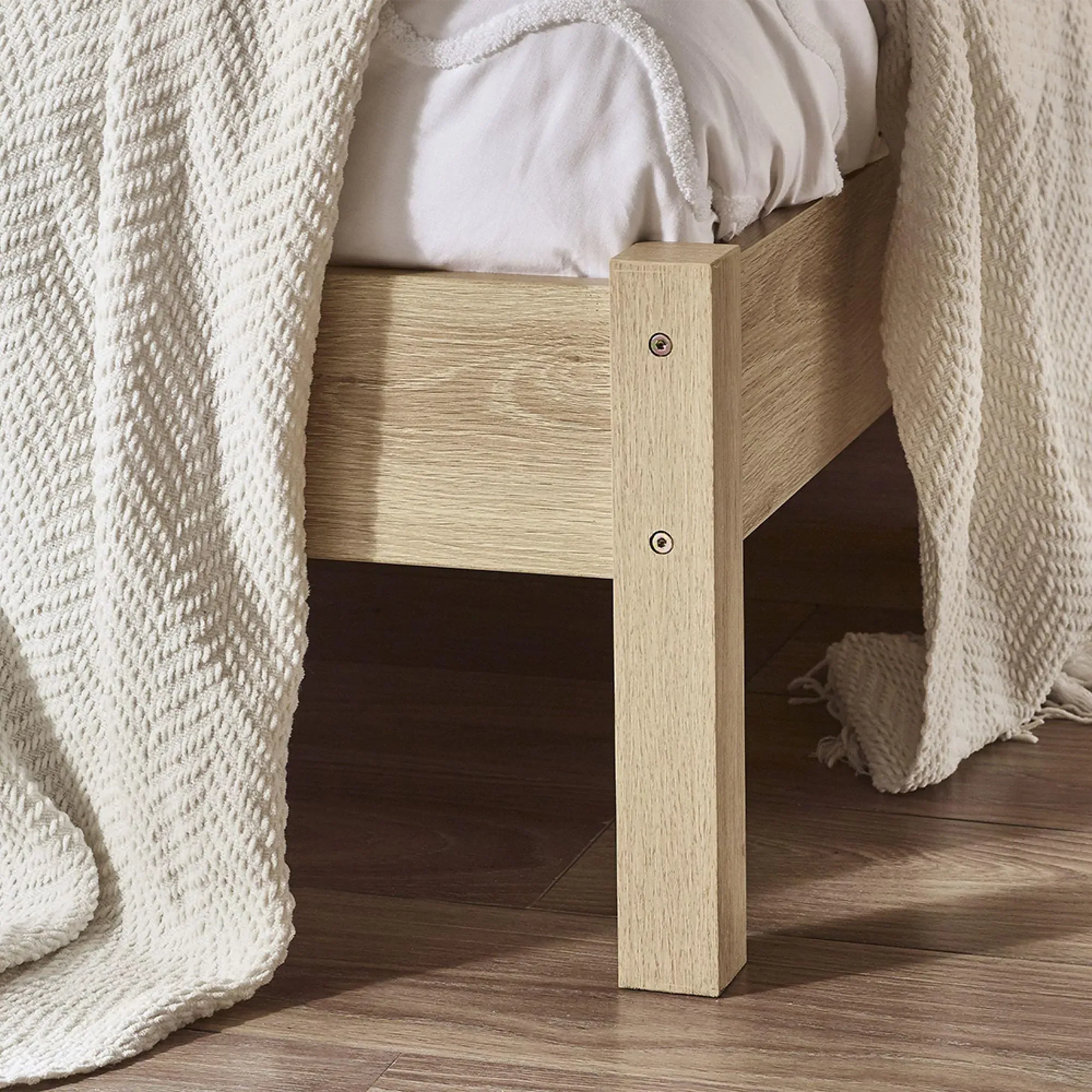 Padstow Bed Frame - Oak, Rattan