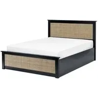 Padstow Ottoman Bed with Storage - Black, Rattan