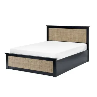 Padstow Ottoman Bed with Storage - Black, Rattan image