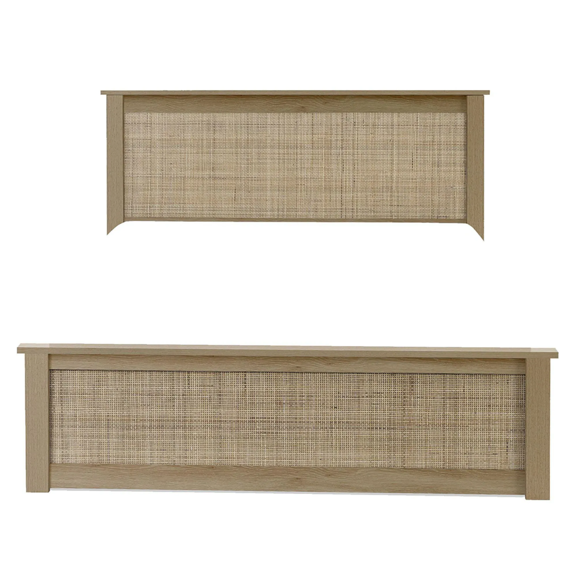 Padstow Ottoman Bed with Storage - Oak, Rattan