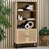 Padstow Tall Bookcase - Oak, Rattan