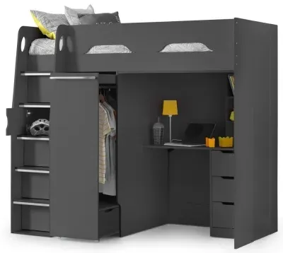 Pegasus High Sleeper Bed - Matt Anthracite image