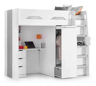 Pegasus High Sleeper Bed - Matt White