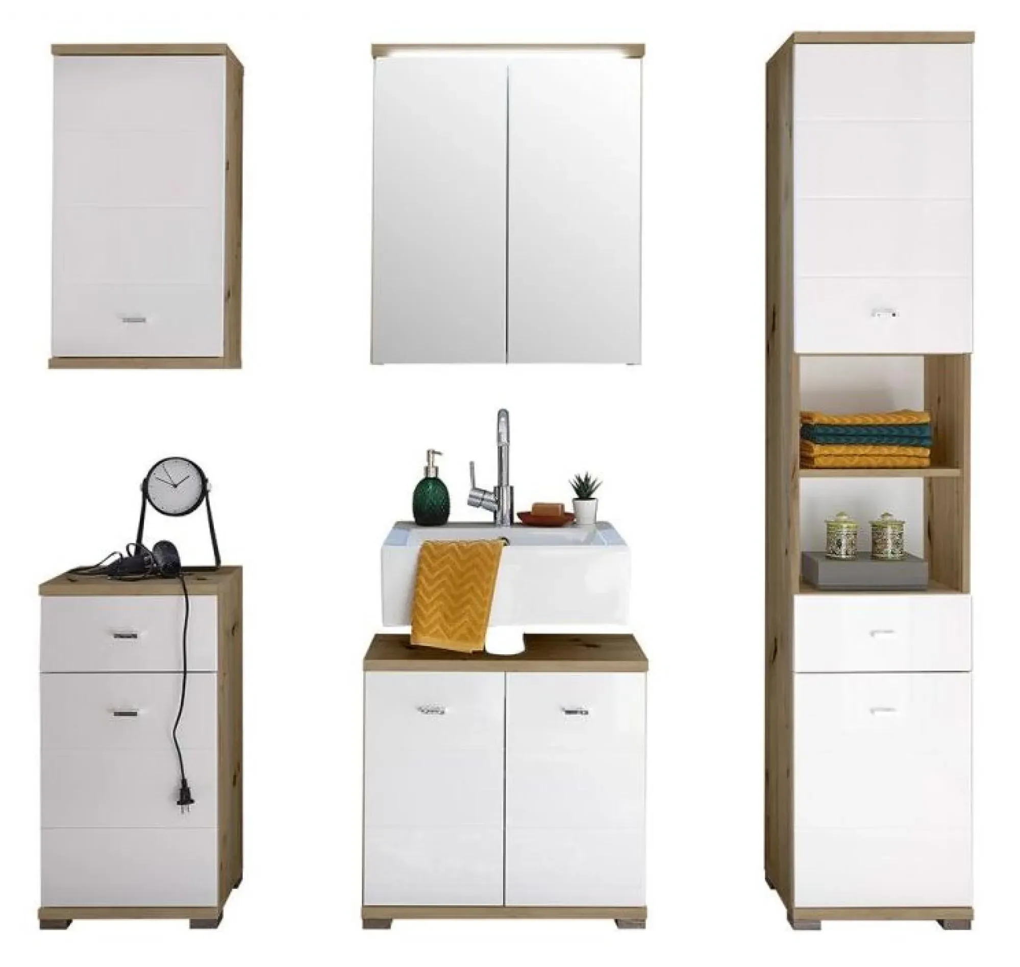 Pool 1 Door Wall Cabinet - White Gloss