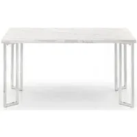 Positano White Marble Effect 6-Seater Dining Table - White