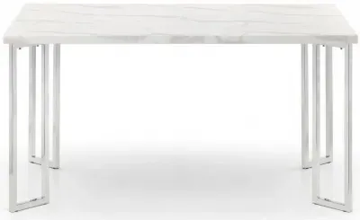 Positano White Marble Effect 6-Seater Dining Table - White