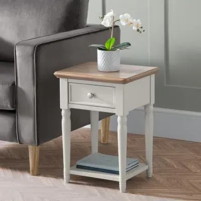 Provence 1 Drawer Lamp Table - Grey image