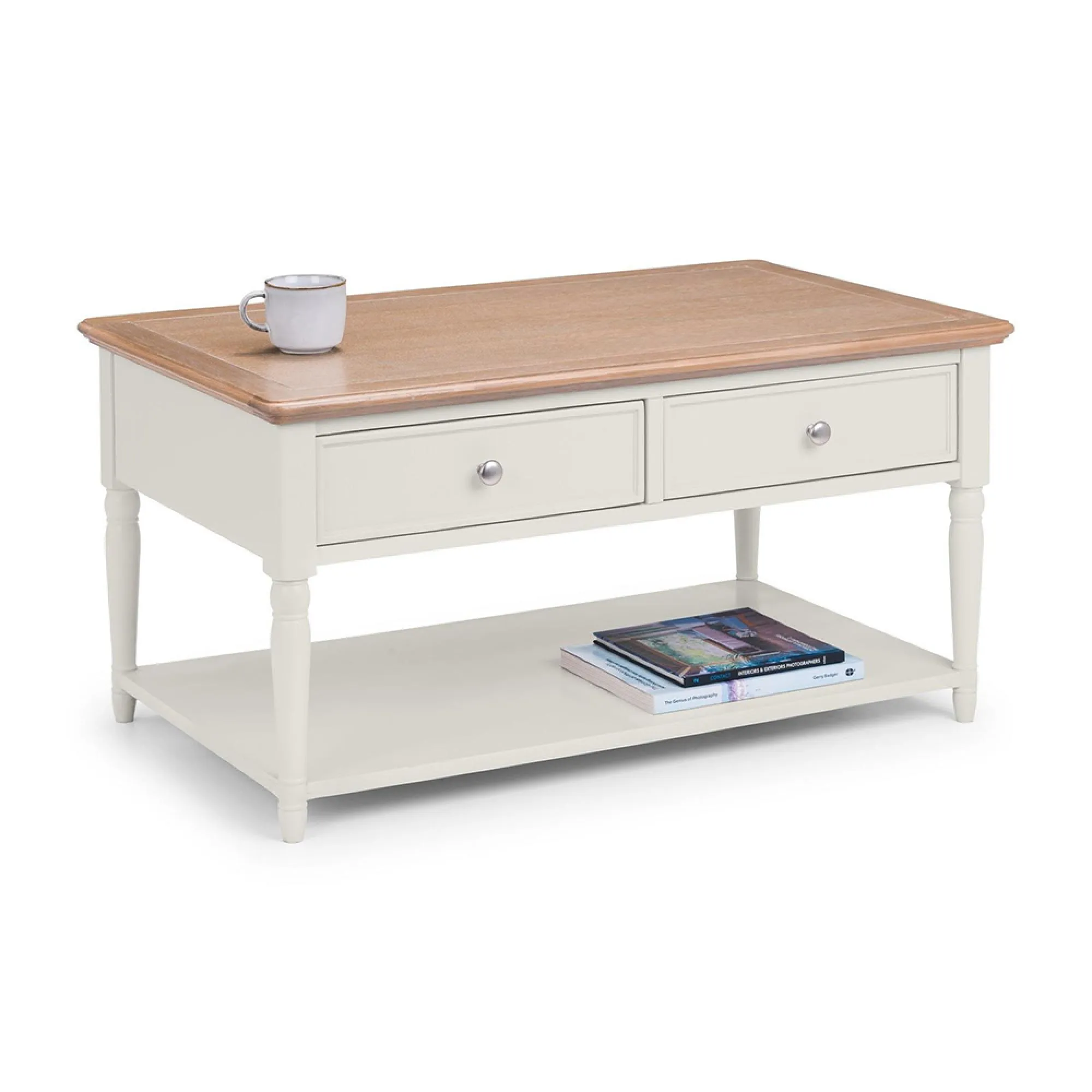 Provence 2 Drawer Coffee Table - Grey