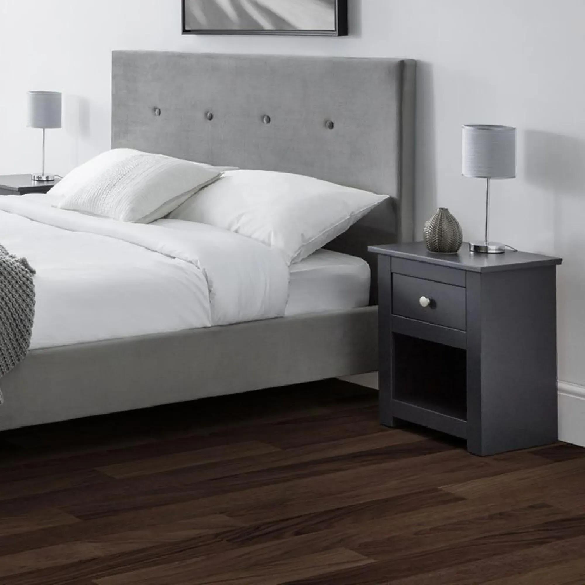 Radley 1 Drawer Bedside Cabinet - Anthracite