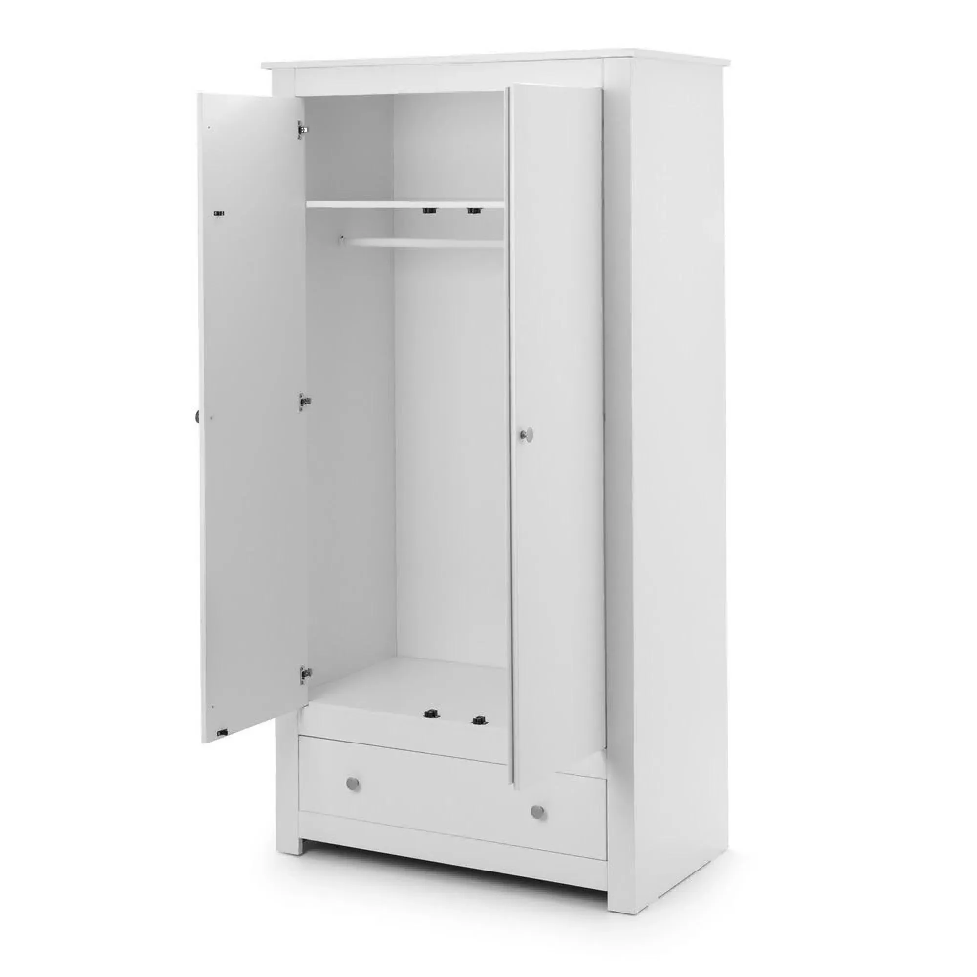 Radley 2 Door Double Wardrobe with Drawer - White