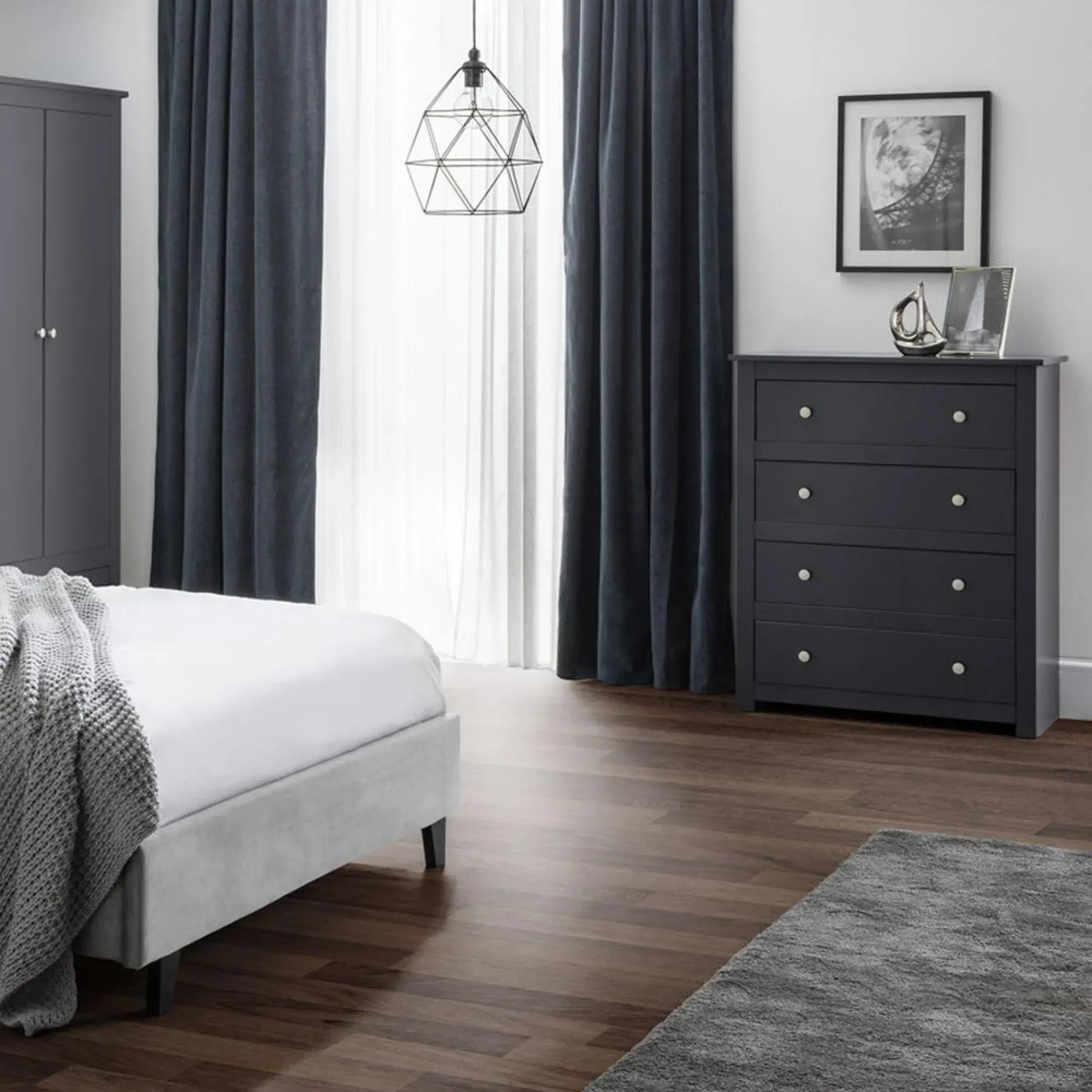 Radley 4 Drawer Chest - Dark Grey