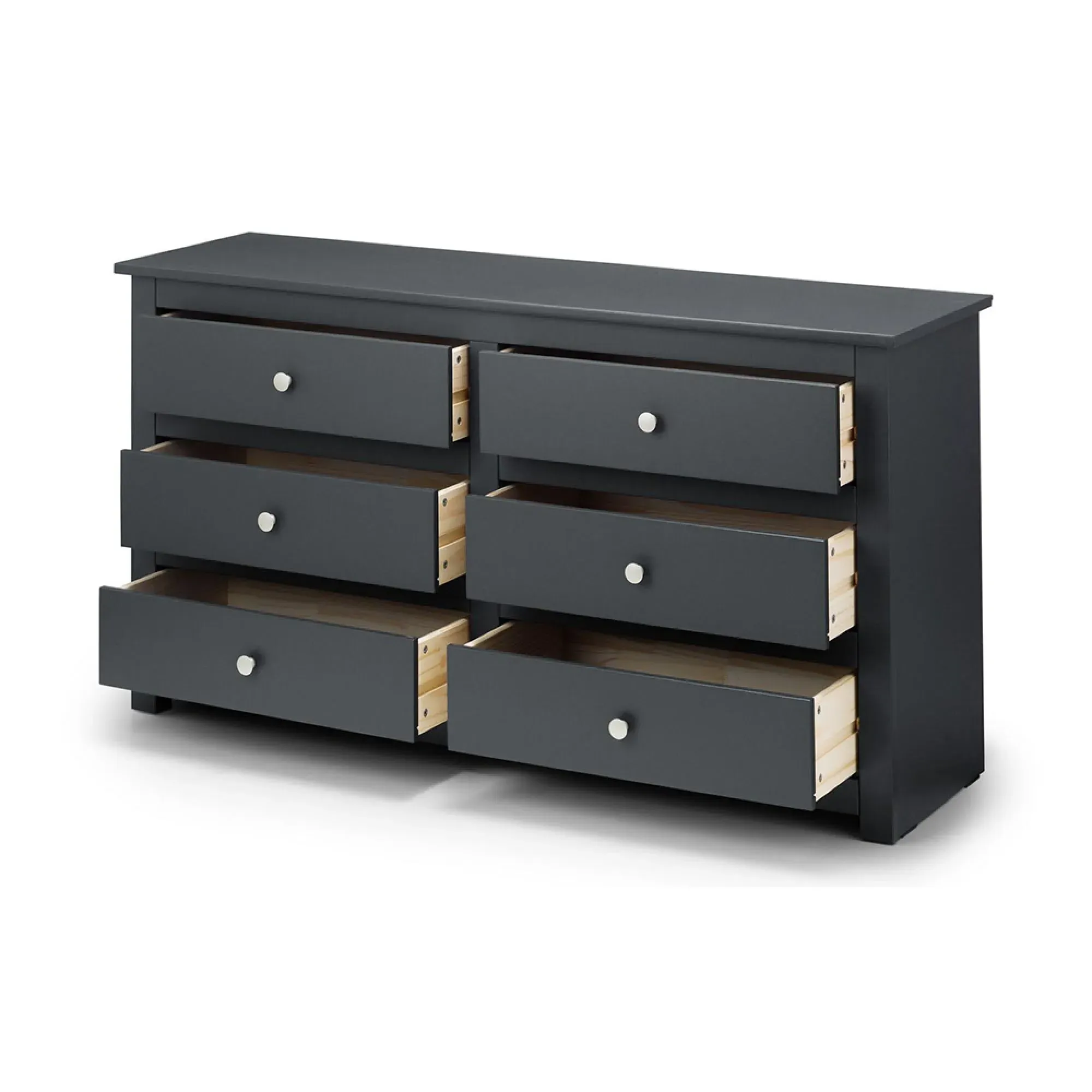 Radley 6 Drawer Wide Chest - Dark Grey