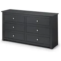 Radley 6 Drawer Wide Chest - Dark Grey