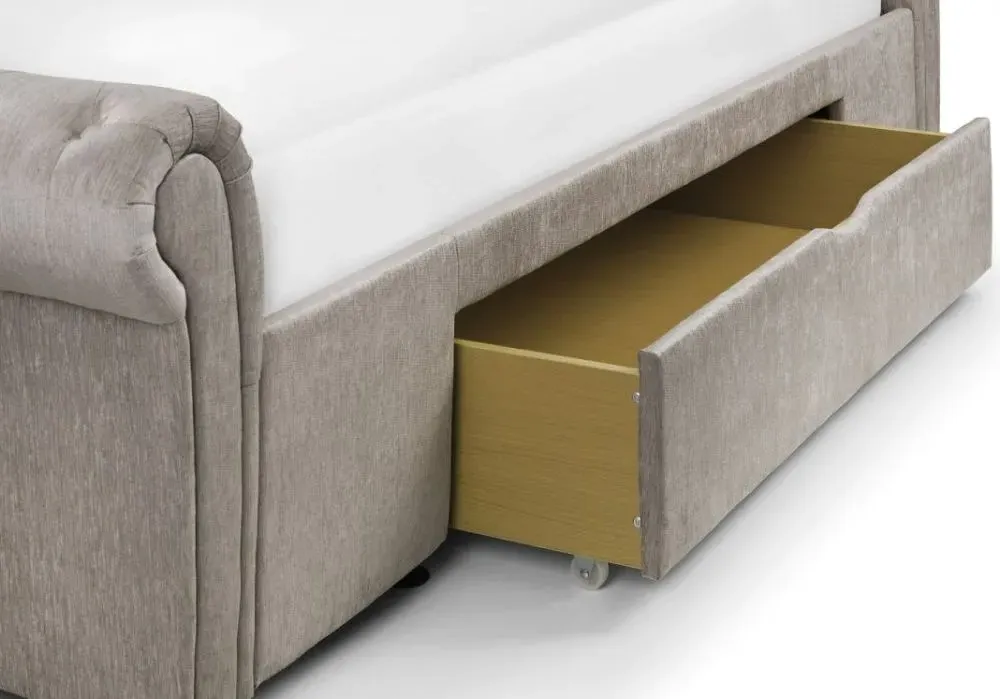 Ravello King Size Storage Bed - Grey, Fabric